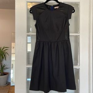 Rebecca Taylor Leather Perf Trimmed Dress